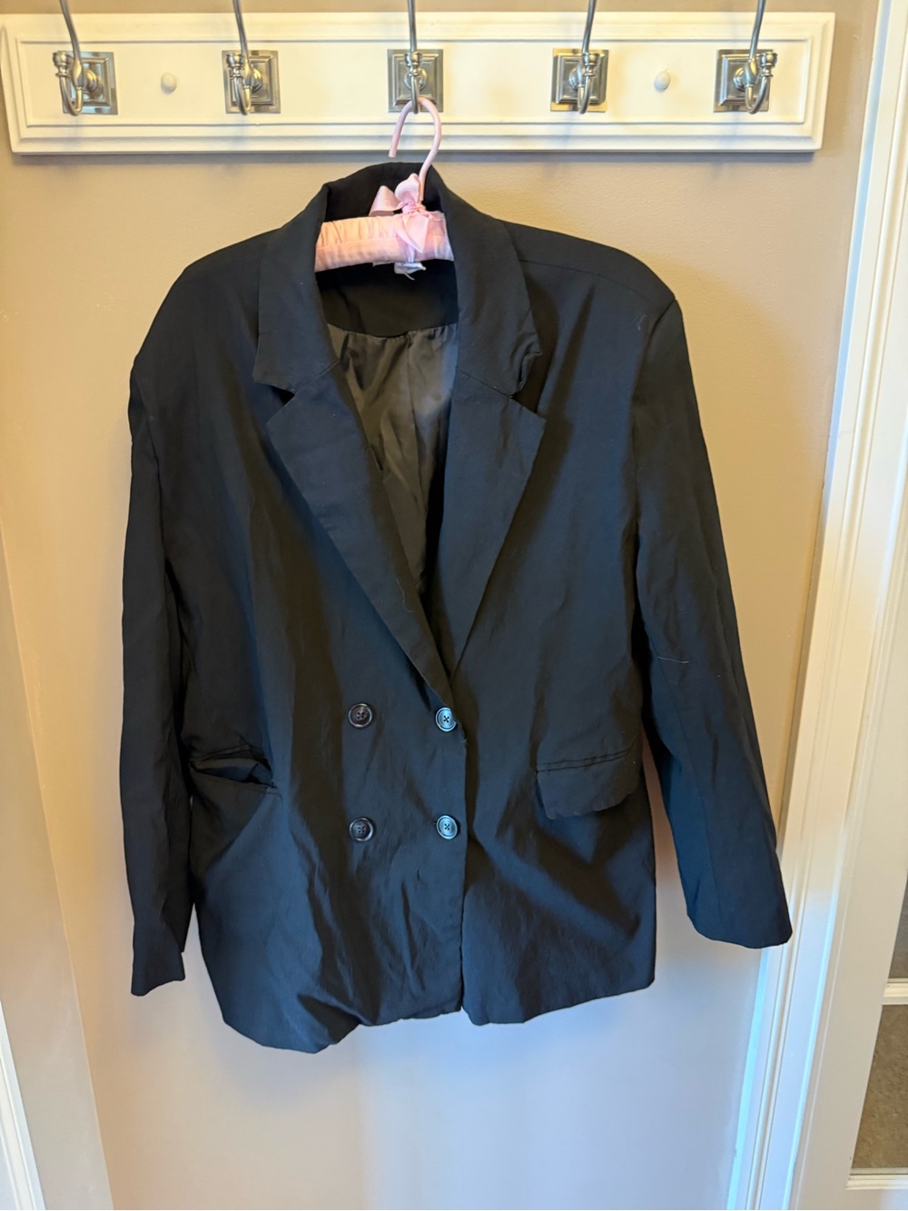 Birch and Stone Women's Black XL Blazer Suit Jacket Notch Lapel Lined